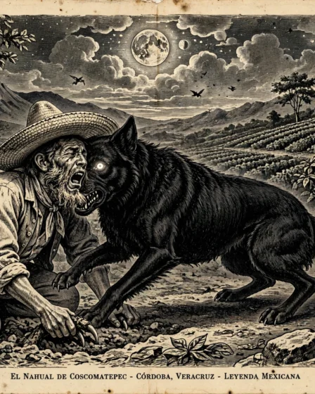 Nahual de Coscomatepec transformándose en perro negro en cafetales de Córdoba Veracruz leyenda mexicana